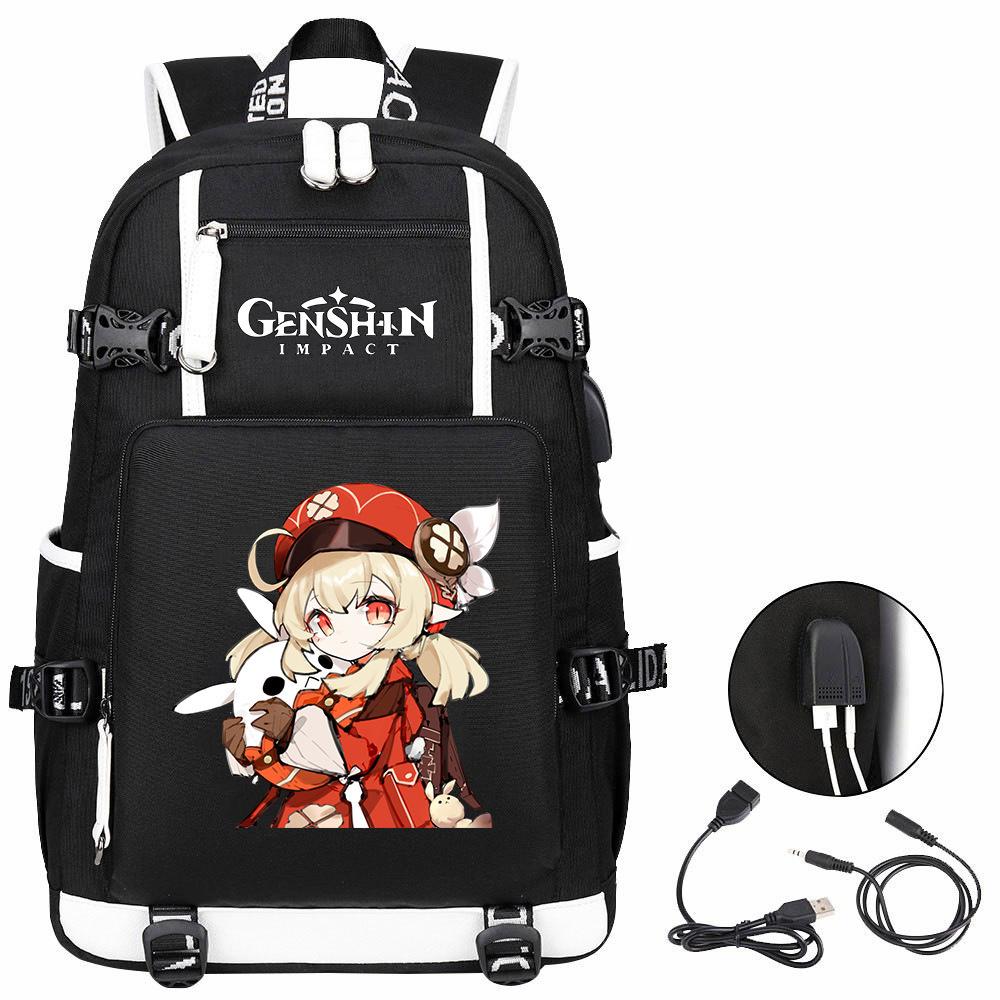 Genshin Original God, Peripheral Printing Backpack Large Capacity Travel Bag Student Computer School Bag