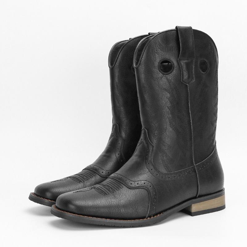 Nowe Retro Haftowane Męskie Buty Kowbojki Spersonalizowane Buty Projektanta Męskie Wysokie Skórzane Buty Zachodnie Botas Para Hombre