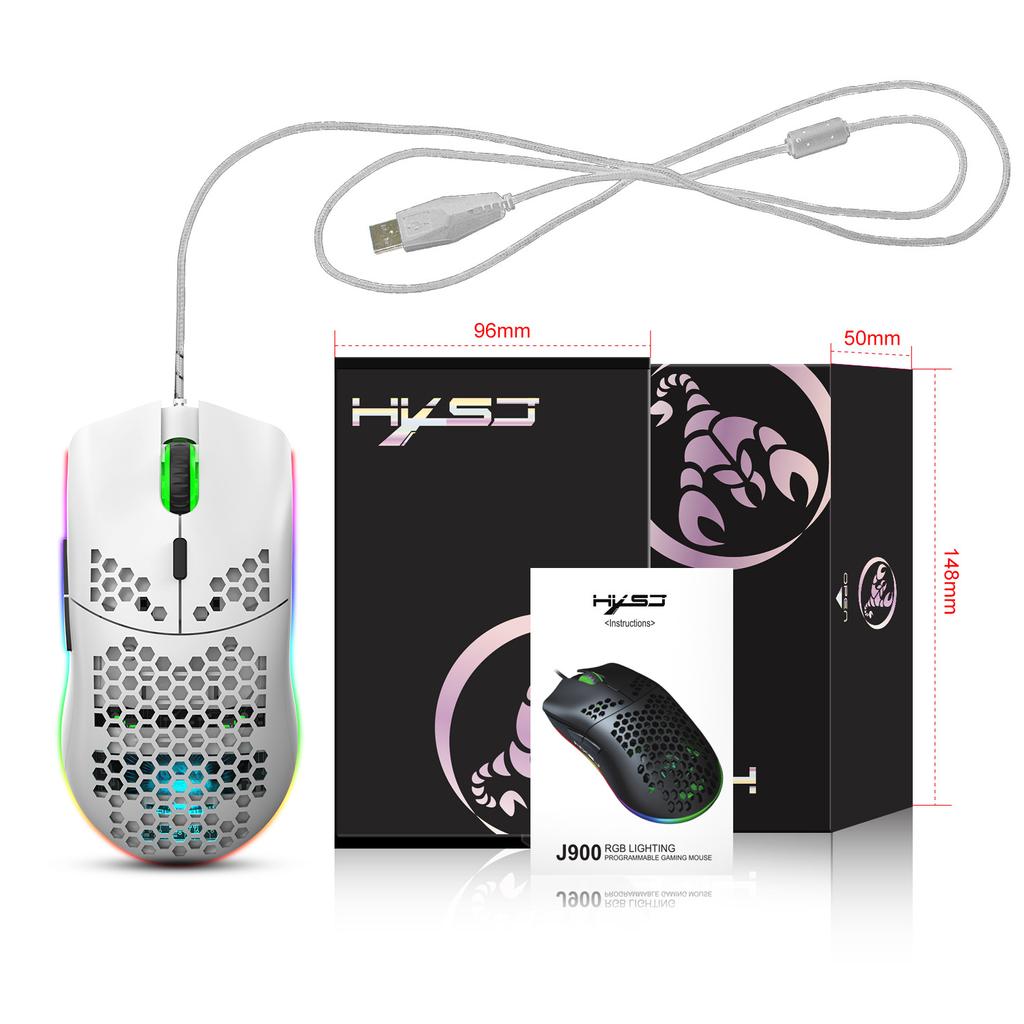 Cave Mouse RGB Luminous Macro Programming Game Mouse With 6 Buttons To Turn Off Lights, Supports Various Wired Mice