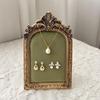 Vintage Inspired Earring Necklace Display Stand Flannel Lined Resin Frame Jewelry Organizers For Home Store Decoration