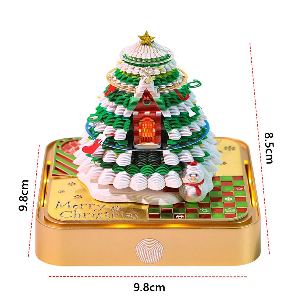 Time Piece Kalender 2026 Tischkalender mit Licht 3D Weihnachtsbaum/Baumhaus Kalender Papierschnitzkunst Notizblock Geschenke