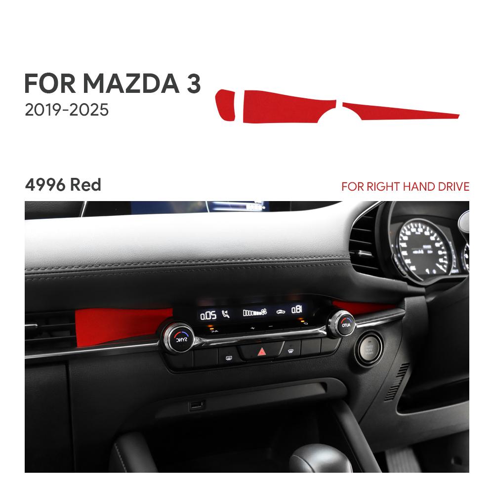 Top Suede Trim LHD RHD Sticker For Mazda 3 Axela BP M3 2019 2020 2021 2022 2023 2024 2025 Car Instrument Air Outlet Panel