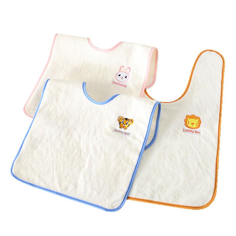 Waterproof Coral Fleece Toddler Bib for Washing, Brushing, and Eating
