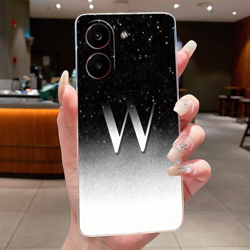Couple Phone Case For Xiaomi Redmi Turbo 5 /Xiaomi Poco X8 Pro 5G Lucky Letter Flower Pattern Clear TPU Anti-scratch Soft Casing