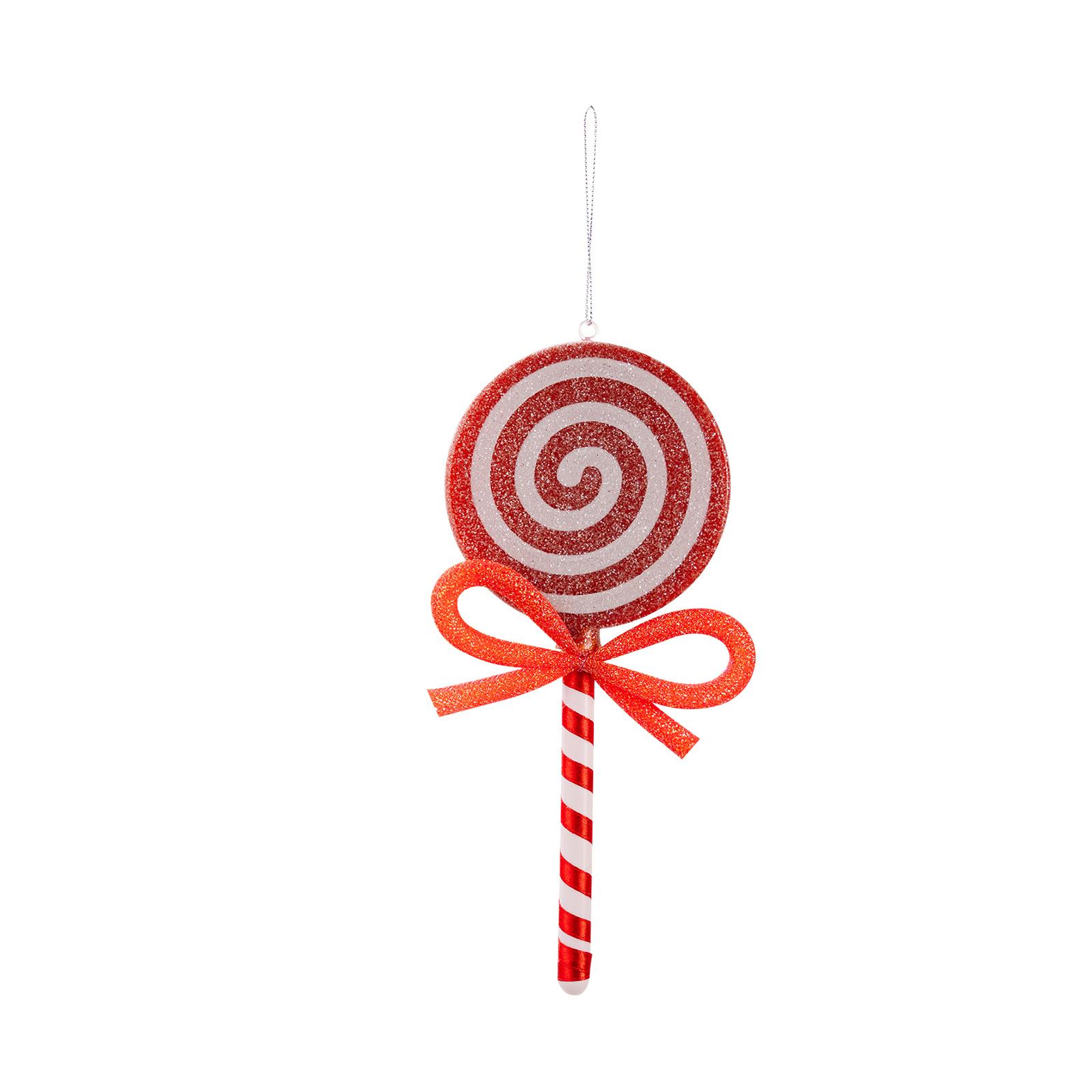 

Christmas Decoration Supplies, Red Lollipop Pendant, Bow Simulation Candy, Children s Gift, Colored Candy One Size красный