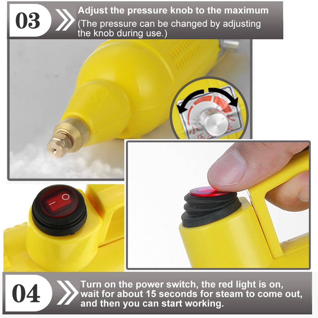 220V High Pressure Steam Cleaner High Temperature Air Conditioning Range Hood Steaming Cleaning Machine Sterilization Disinfection