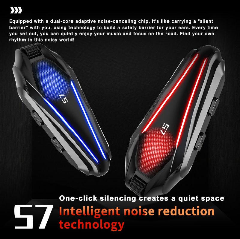 S7 Bluetooth Helmet Headset: High-Quality Sound, Waterproof, Freeze-Proof, Noise-Cancelling, Ideal for Team Riding.