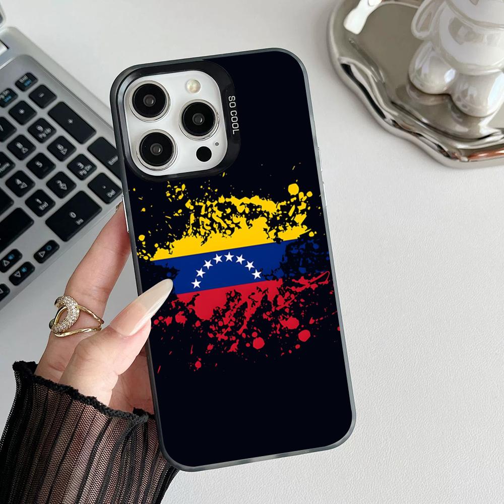 Flag Of Venezuela Phone Case Matte Colored Silver For Iphone 17 16 15 14 Pro 13 12 Air Plus 11 7 8 Max Luxury Cover