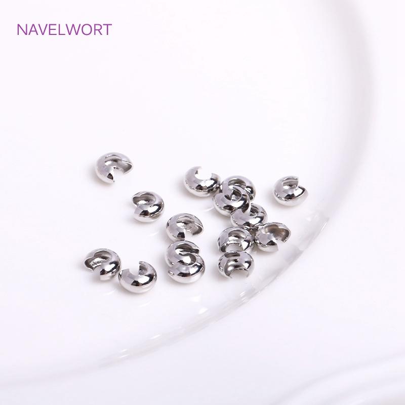 Crimp Beads Covers Multi Size 14K/18K Gold Plated Crimp End Beads Supplies For Jewelry Making DIY Accessories