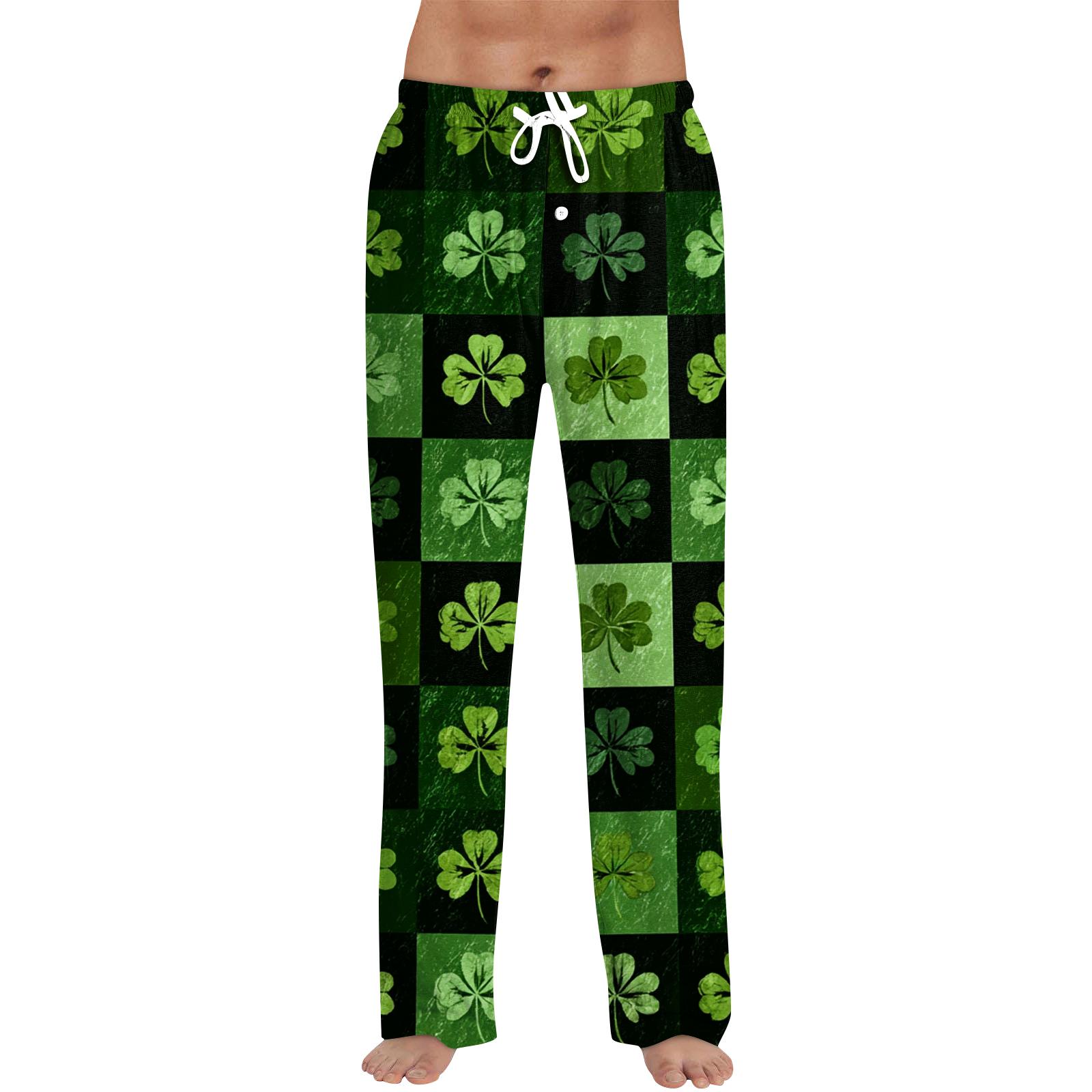 

Men s Printed Drawstring Long Pants Casual Pajamas L