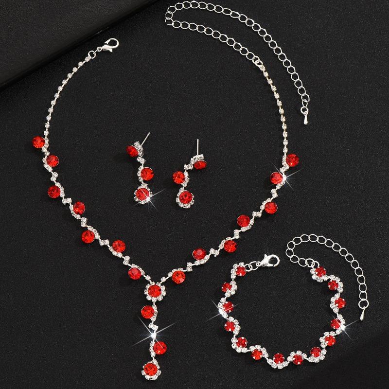 Fashion Crystal Necklace, Earrings, Bracelet, Ring, Jewelry, Wedding Accessories, Versatile for Brides
