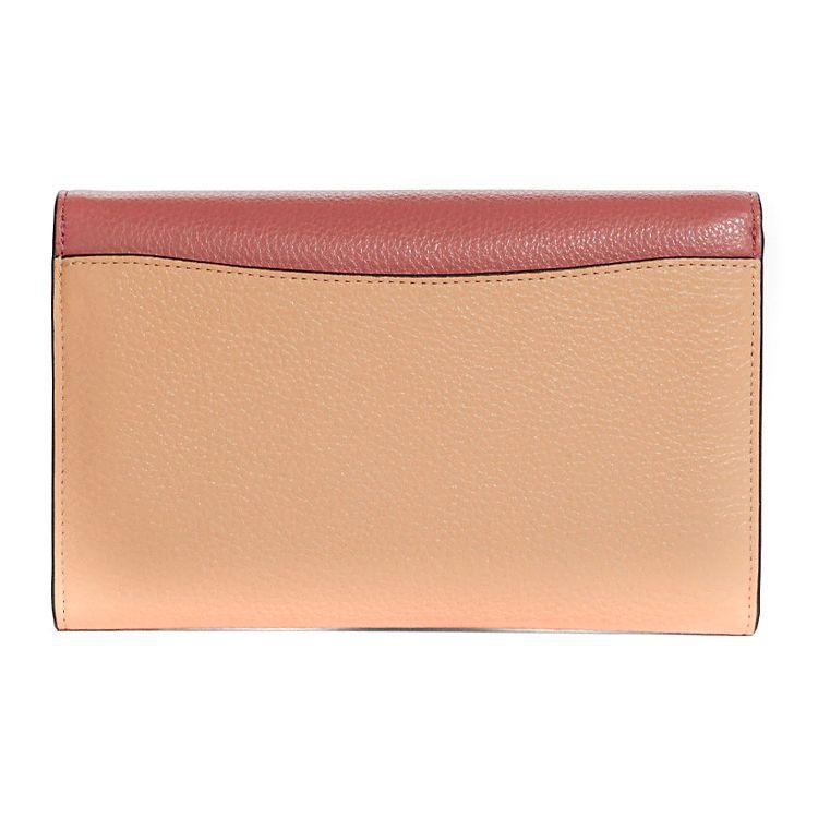Coach Tammie 21 Snap Closure Color Block Chain Pebbled Leather Envelope Shoulder Bag Women Bags Candy-Pink C8333-IMTV9