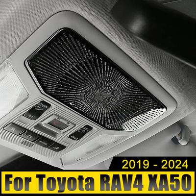 Roestvrijstalen Auto Voorleeslamp Audio Tweeter Luidspreker Afdekking Trim Sticker Voor Toyota RAV4 XA50 2019-2021 2022 2023 2024 Hybride