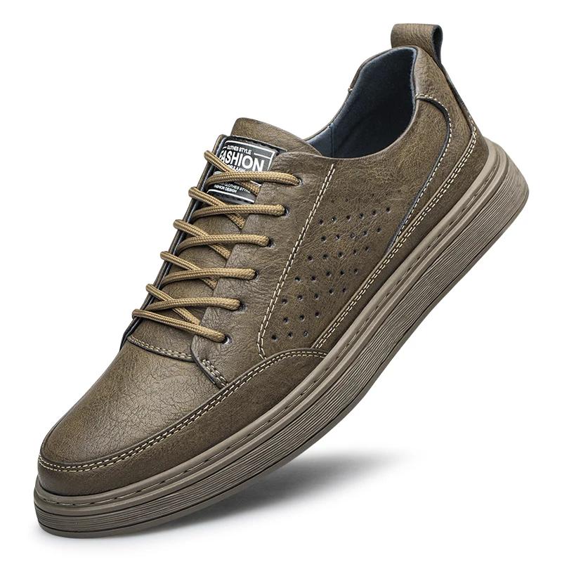 Scarpe da Uomo Casual in Pelle Stile Britannico Minimaliste di Design in Vera Pelle Basse Estive 2026 Nuove alla Moda All-match Scarpe da Ginnastica