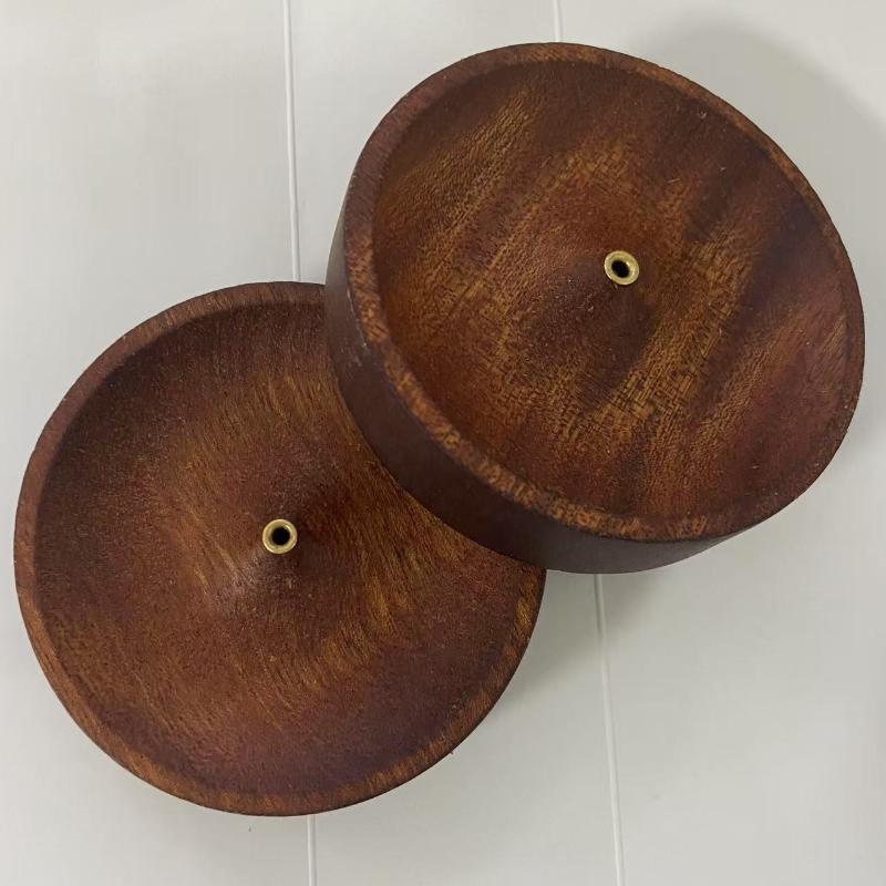 Solid Wood Incense Stick Handmade Tea Ceremony Round Incense Burner Agarwood Tray Holder Ash Catcher Bowl Incense Burners