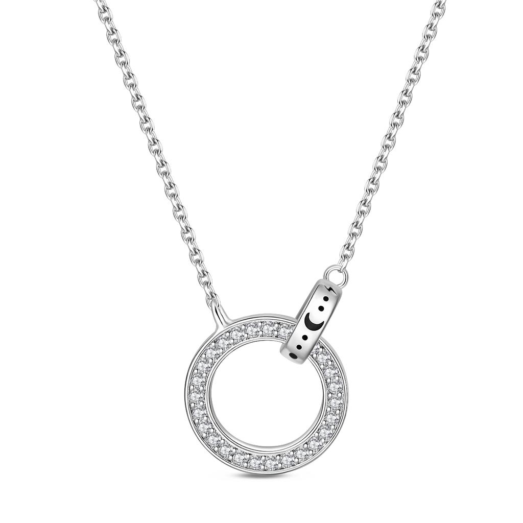 New Original 925 Silver Four-Leaf Clover Butterfly Star Moon Heart Key Necklace Fit Women Jewelry Valentine's Day Gift