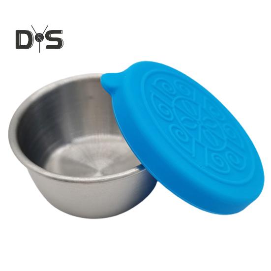 

Мини-контейнер для приправ, 50 мл, многоразовая практичная миска из нержавеющей стали, маленькая чашка для соуса синий