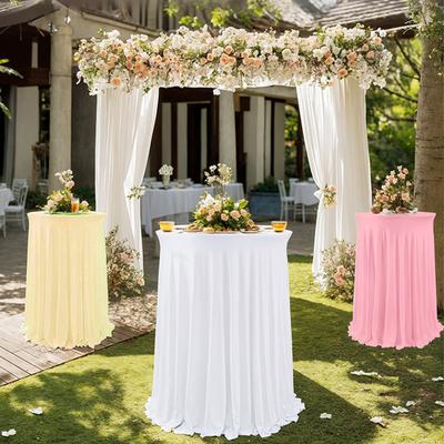1PC Mit Welle Falten High Top Tisch Tuch Tisch Abdeckung Cocktail Tischdecke Rock Runde 60*110CM
