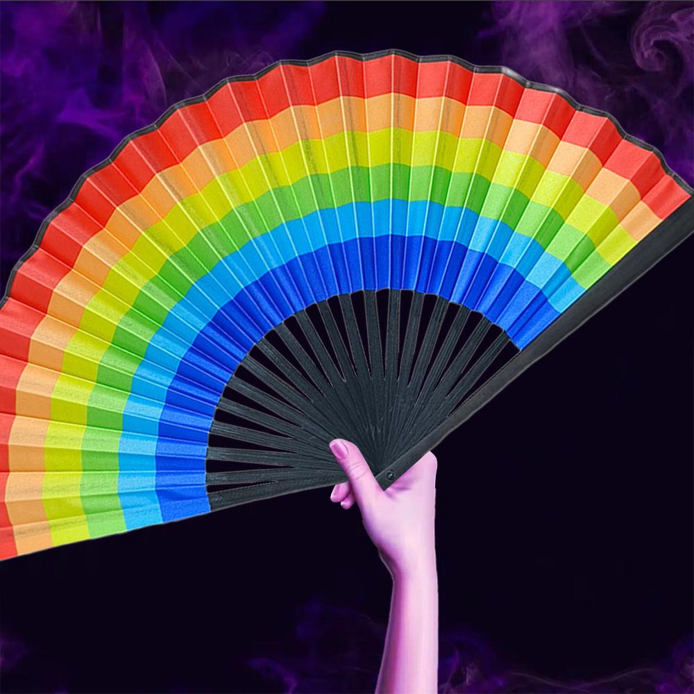 Skládací zářivkový ventilátor, desetipalcový skládací ventilátor Kung Fu pro line dance, večírky a akce