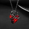 1 Pcs Love Rose Necklace Gothic Dark Wrapped Flower Heart Shaped Female Clavicle Chain Valentine's Day Jewelry