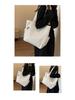 Women's Large Corduroy Tote Bag - Versatile Solid Color Shoulder Handbag