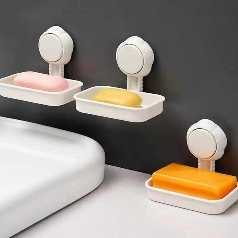 2pcs Suction Cup Soap Dish Soap Holders Wall Mounted Not Drilling Required Soap Box For Bathroom And Kitchen Soap Rack