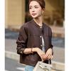 Winter Short PU Leather Jacket Women Thickened Fleece Lined Stand Collar Stylish Warm Button Coat