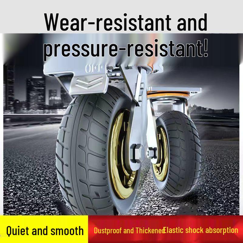 Universal Silent Rubber Caster Wheel - 4, 5, 6, 8 Inch Wear-Resistant for Hand Trucks and Flatbed Trolleys.