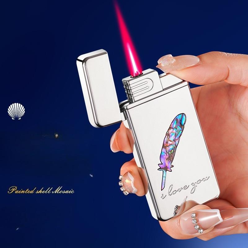 Windproof Red Flame Design Highly Creative Aesthetically Pleasing Lighter Sturdy Durable with High-quality Cigarette Accessories
