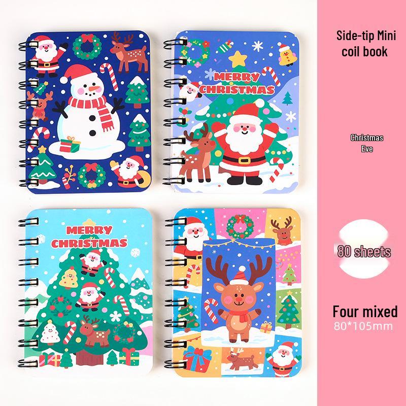 Cute Mini Cartoon Coil Notebook - Portable Pocket-Size Study Journal for Students
