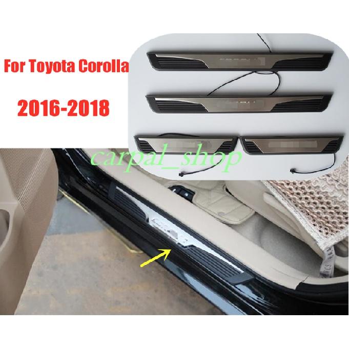 

Подходит для Toyota Corolla 2016 2018 светодиодная накладка на порог автомобиля, защитная пластина