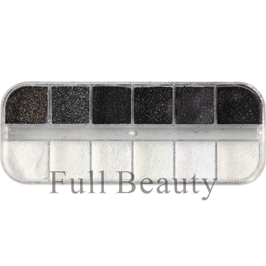 Nail Art Glitter, White Snow Dark Series Starlight Woolen Powder Mixed Nail Woolen Modeling Powder