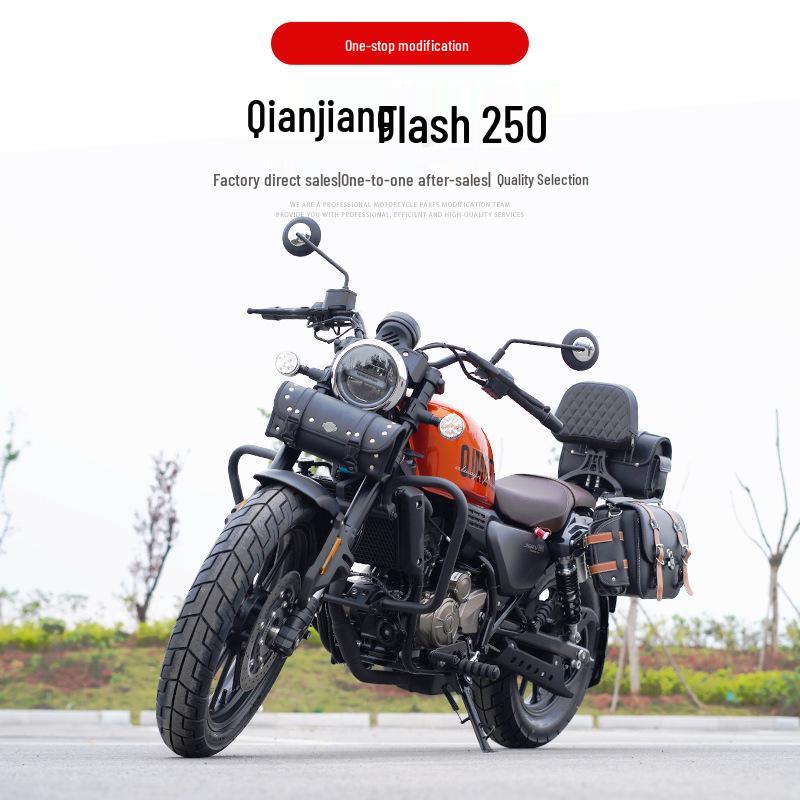 QJ Flash 250 Crash Bar & Rear Rack Kit: Protection Bar, Backrest, Side Bag Accessories