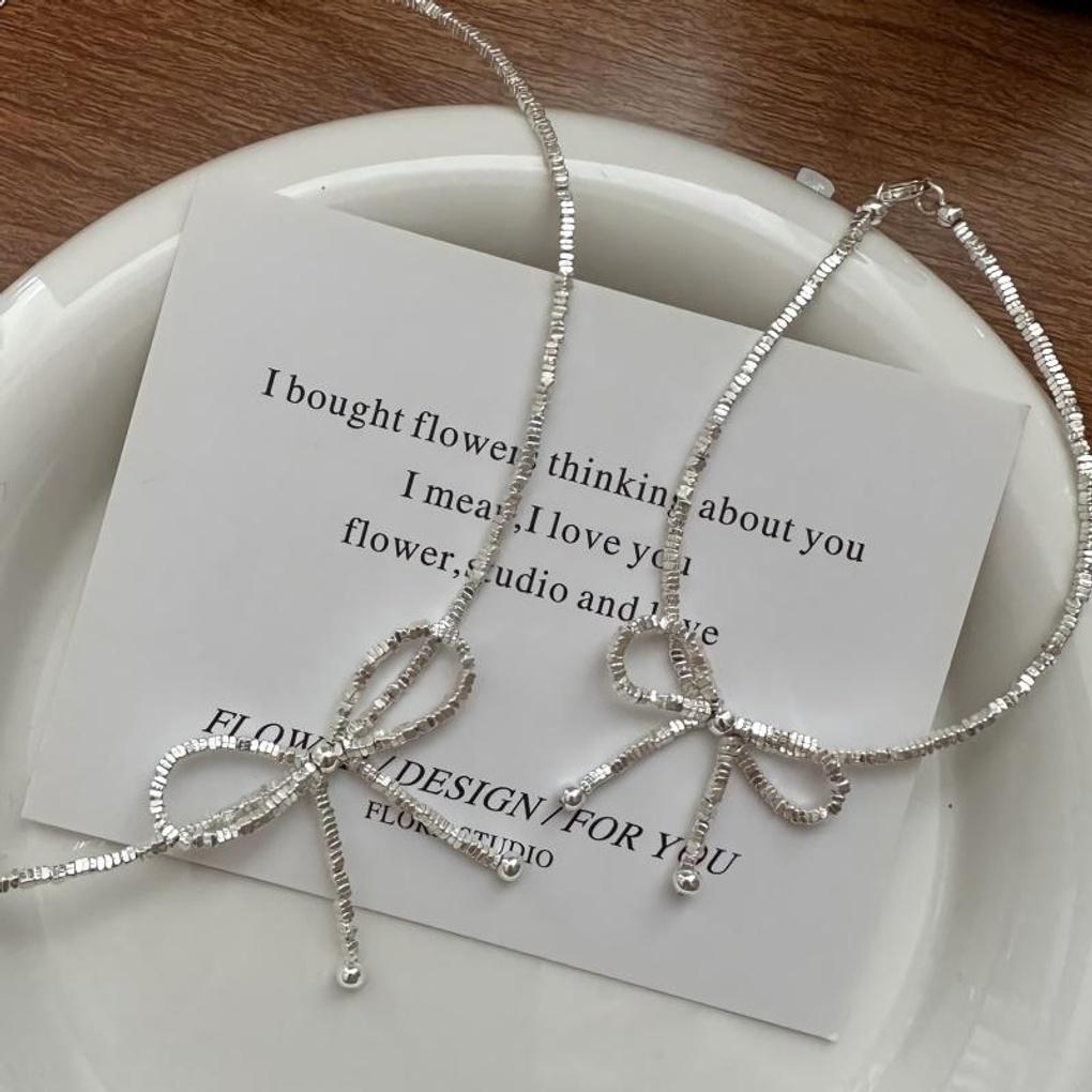 

Women s 925 Silver Ribbon Simple Necklace Bracelet bracelet