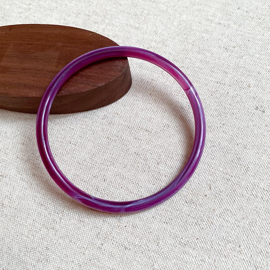 Acrylic Marbled Thin Round Bangle - Retro Minimalist Luxury Bracelet for Women