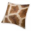 Giraffenfell Afrikanisches Tier Kissenbezug Polyester Leinen Samt Muster Reißverschluss Dekorative Kissenhülle Bettkissenbezug 45X45