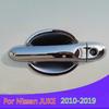 For Nissan Juke 2010 2011 2012 2013 2014 2015 2016 2017-  ABS Chrome Door Handle Cover Trims Sticker Car Styling Accessories
