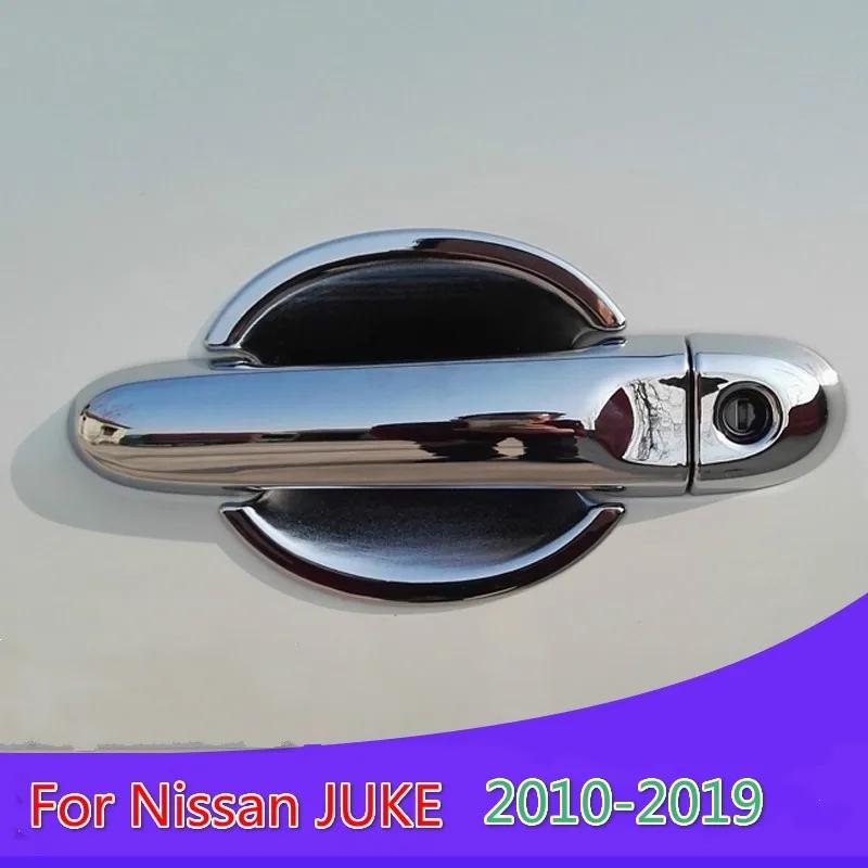 For Nissan Juke 2010 2011 2012 2013 2014 2015 2016 2017- ABS Chrome Door Handle Cover Trims Sticker Car Styling Accessories