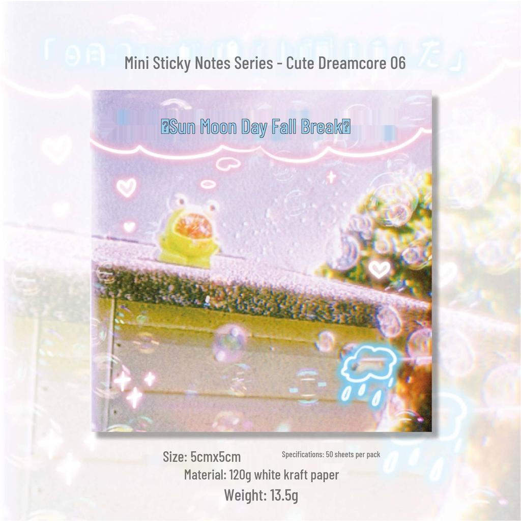 AGUGU Dream Core Tearable Mini Sticky Notes, Salt System, 50 Sheets, Adhesive-Free, for Journaling and Collage.