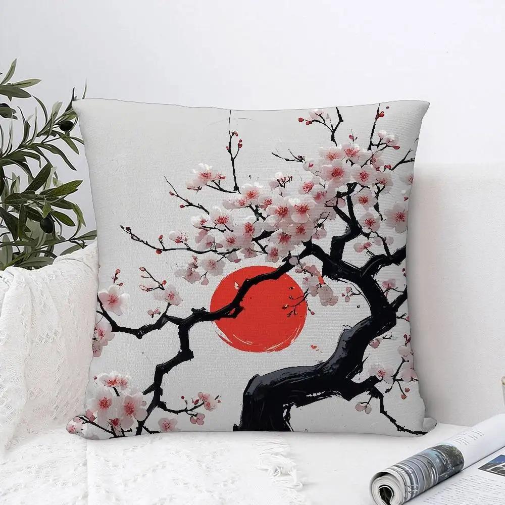 Japanese Style Moon Gate Pattern Printed Pillowcase Suitable For Daily Home Decoration In Living Rooms And Bedrooms