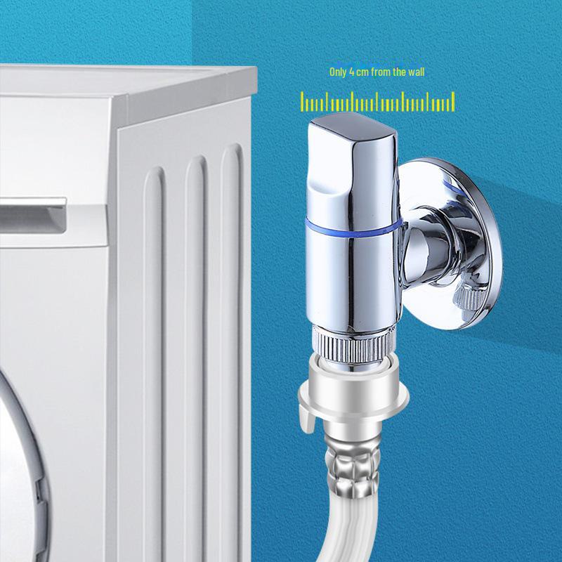 Universal Stainless Steel Dual-Head Washing Machine Faucet with Automatic Water Stop