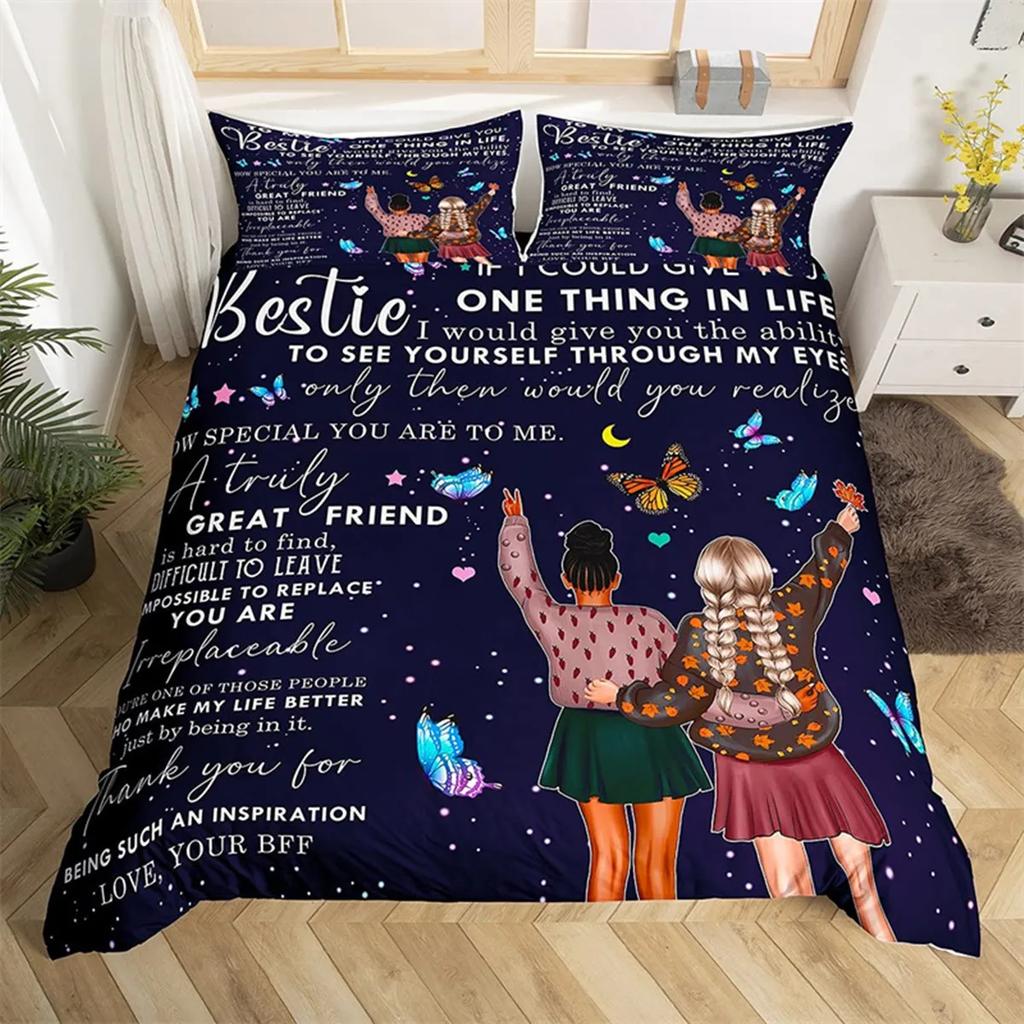 Kołdra z motywem afrykańskim dla dziewcząt, kwiatowa, z inspirującymi cytatami, pościel dla dzieci, nastolatków, dekoracja pokoju dziewczynki, uroczy prezent w stylu vintage dla dziewcząt