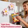 5/10pcs Cherry Blossom Magnetic Bag Clips 3D Flower Food Seal Clips Reusable Grip Stick Potato Chip for Snack Bags Kitchen Home
