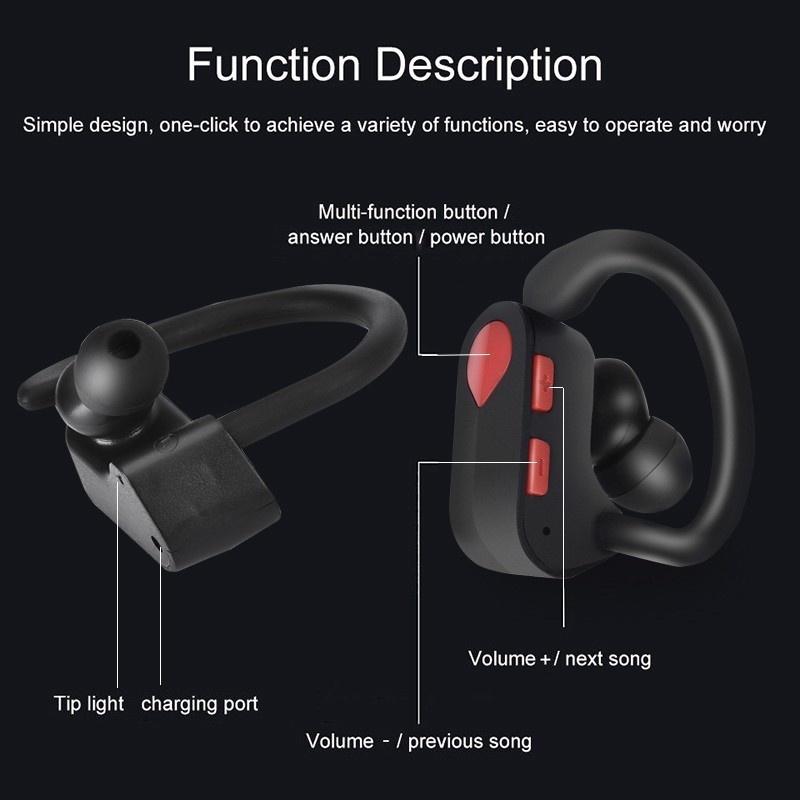 BT 5.0 IPX5 Waterproof Sport Stereo Earhook Headphone