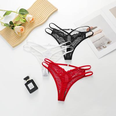 3 Çift Kadın Yazlık Moda Seksi Dantelli G-String İç Çamaşırı
