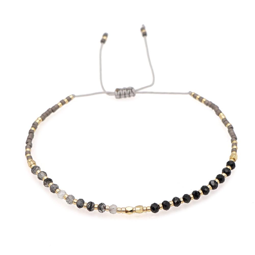Retro Colorful Seed Bead & Faux Pearl Adjustable Bracelet - Trendy Hand-woven Jewelry for Women