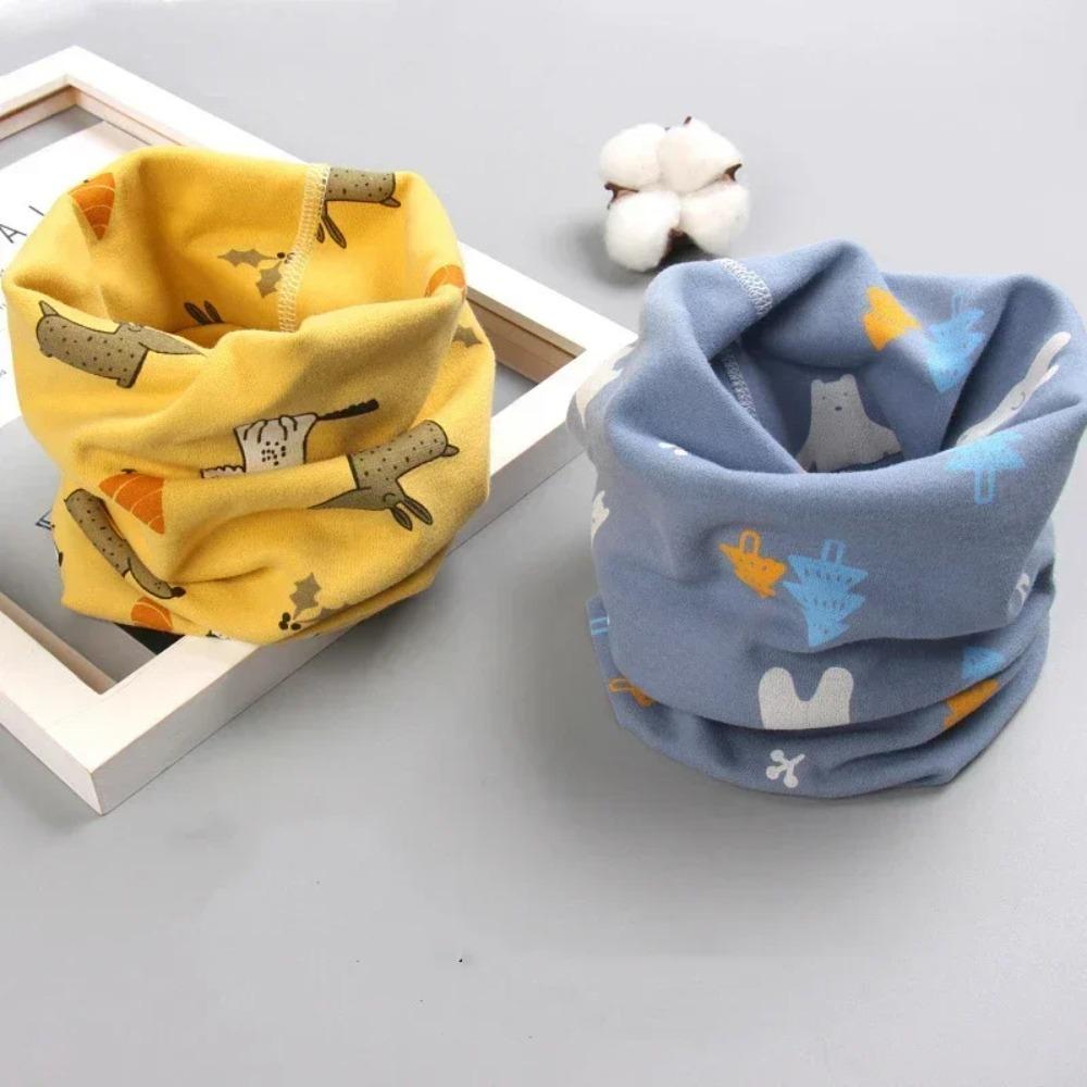 Kids Winter Warm Cartoon Scarf Soft Cotton Neck Collar For Baby Boys Girls Cute Neckerchief