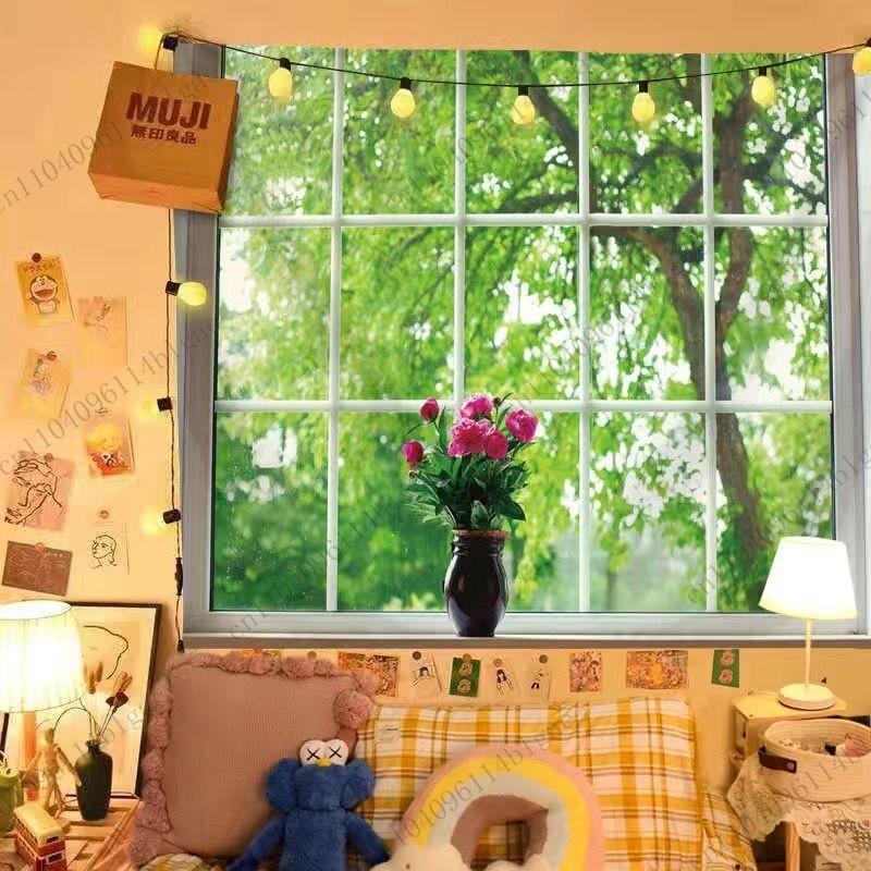 Beautiful Window Scenery Tapestry Popular Live-Streaming Background Room Bedroom Decor Dormitory Renovation Privacy Curtain