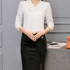 Fashion Casual Chiffon Bow Long Sleeve Shirt Office Women Tops