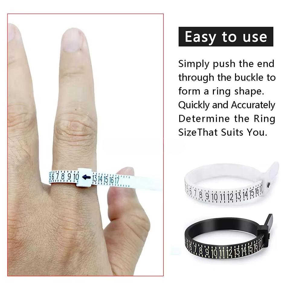 1-17 US Size Ring Sizer Measuring Set Reusable Finger Size Gauge Measure Tool Jewelry Sizing Tools for Wedding